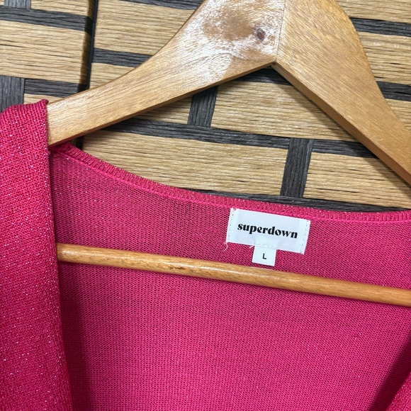 Superdown Aura Pink Shimmer Dress Size Large - Picture 7 of 9